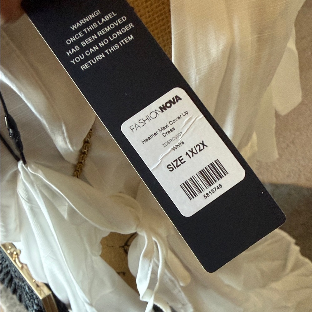 Fashion Nova White Heather Maxi Cover Up - Picture 2 of 5